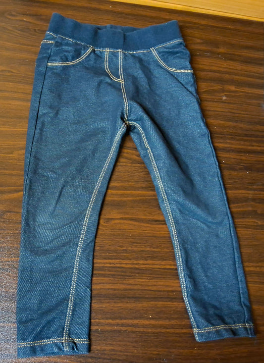 Nutmeg Girls Navy Jeggings – Age 18–24 Months – Cotton & Polyester

