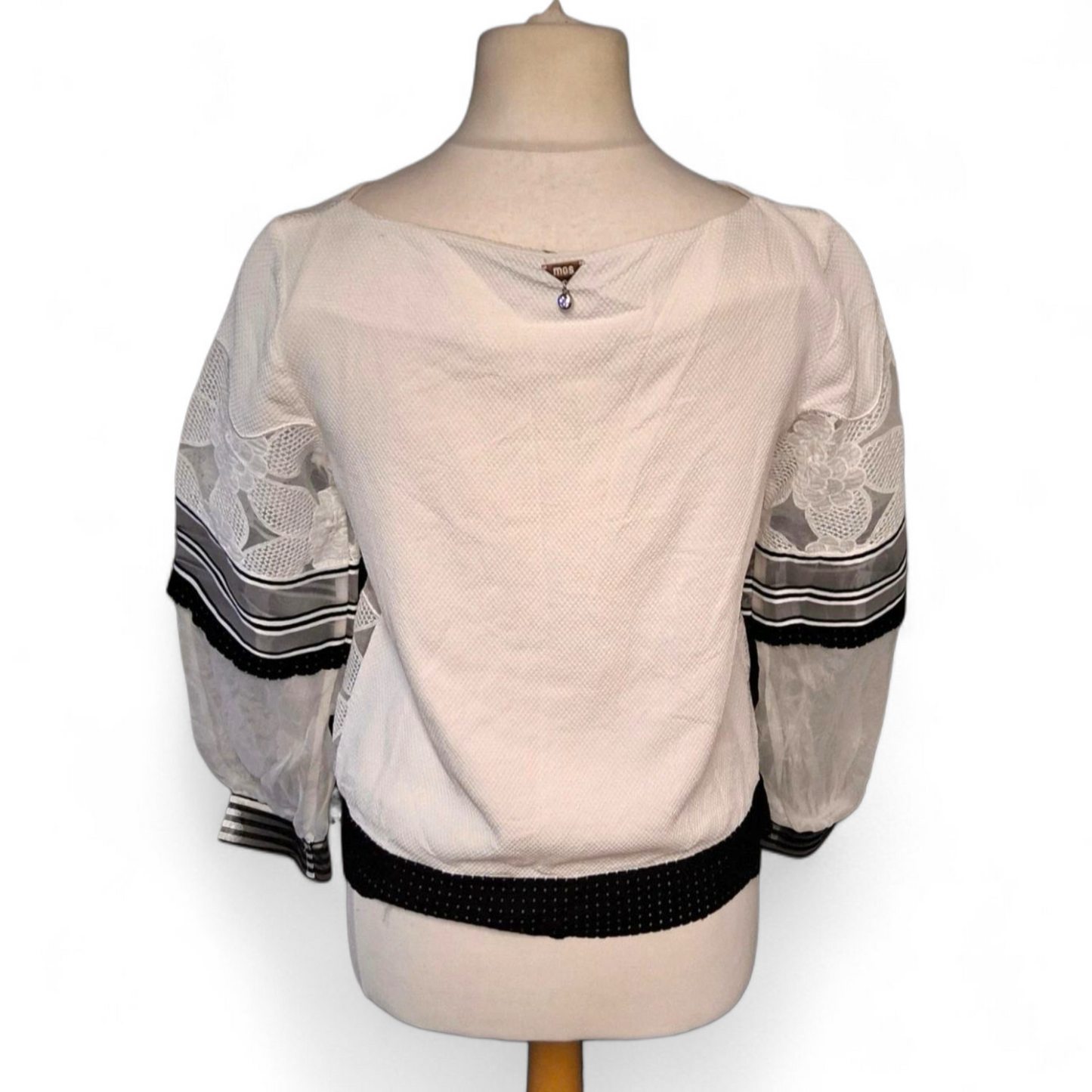 Maria Grazia Severi Sheer Floral Lace Top UK size 12 | Designer Italian Blouse | Statement Piece | Preloved Luxury