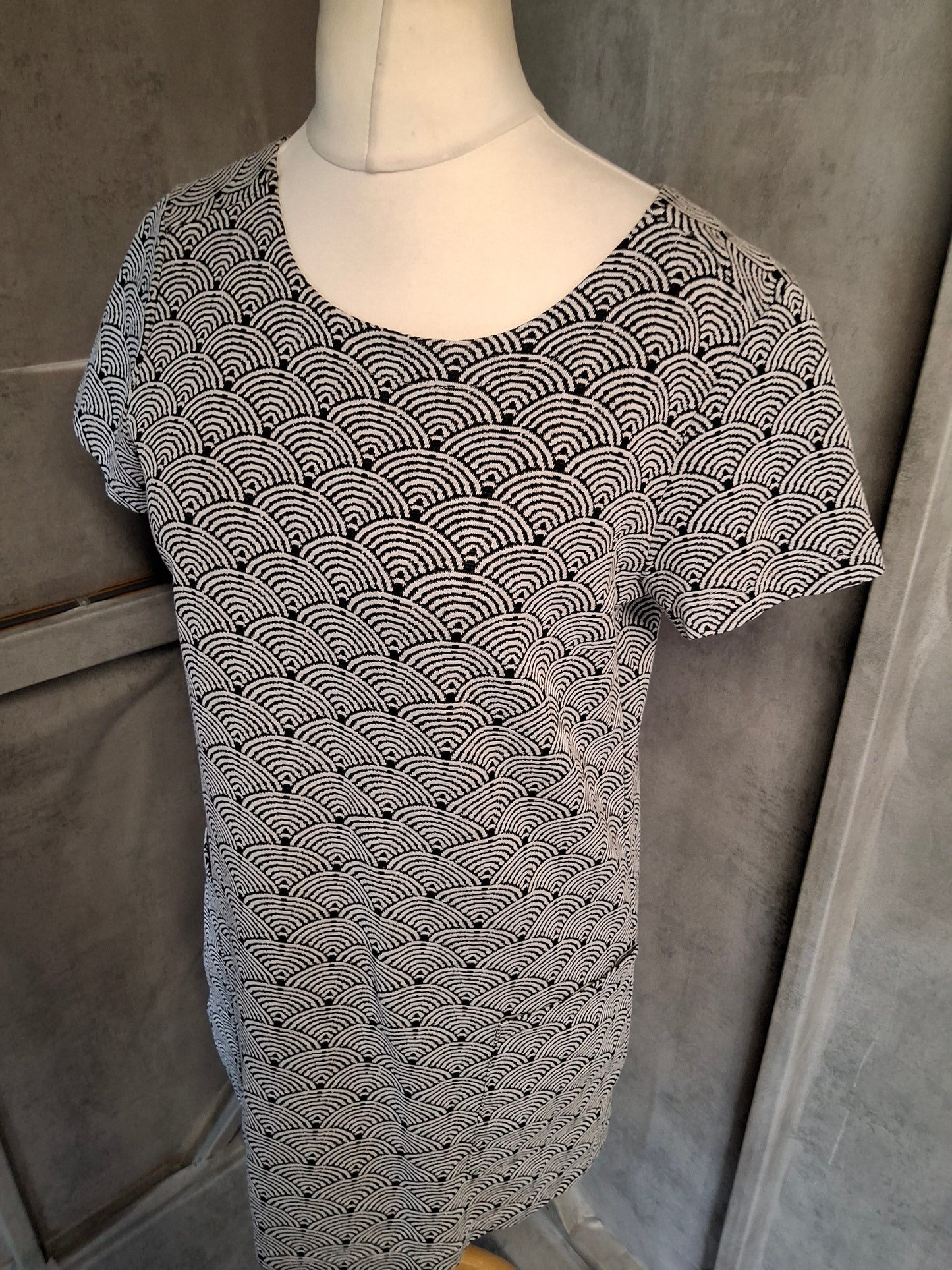 White Stuff Black & White Patterned Pocket Dress – Size 14