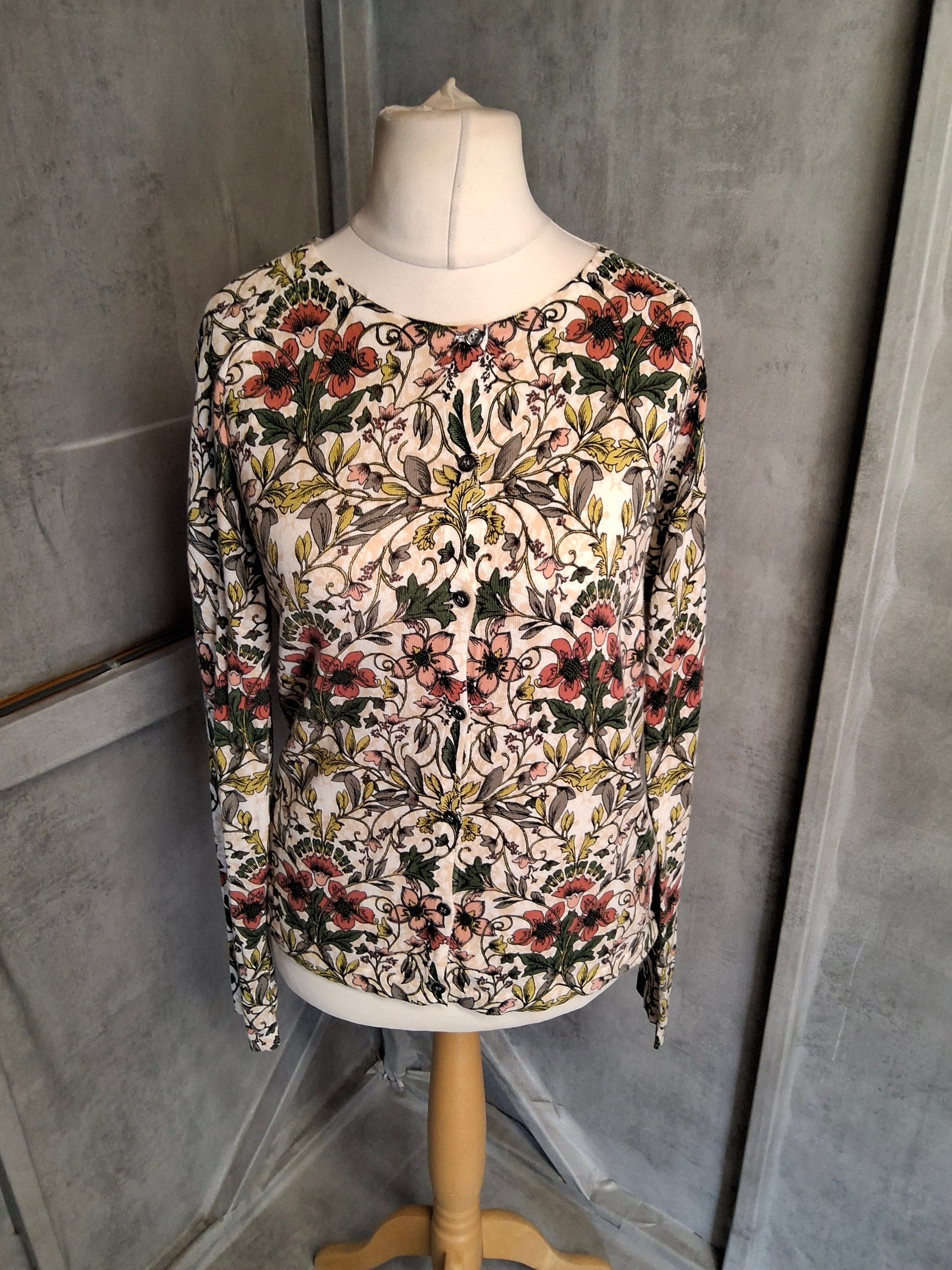 Next Multicolour Floral Button-Up Cardigan – Size 12 – NWT