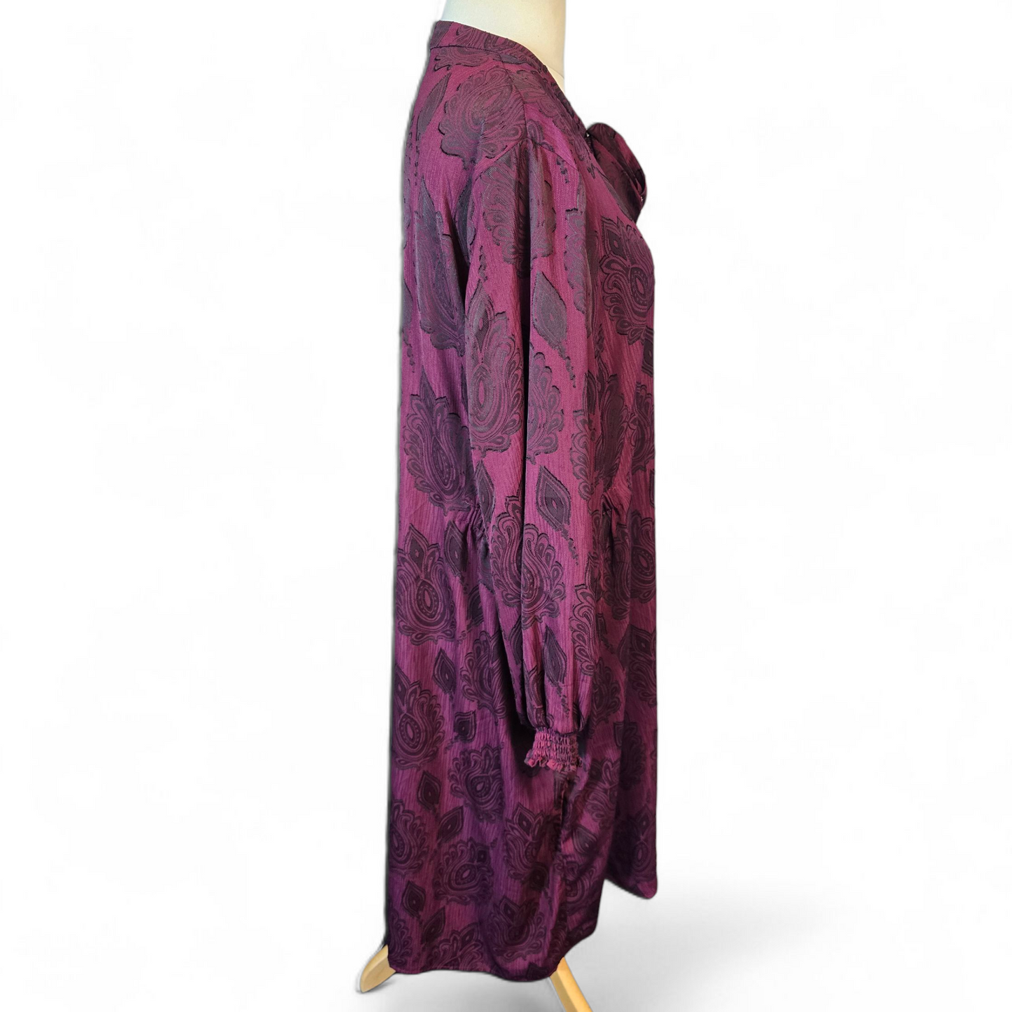 Marks & Spencer Purple Plum & Black Midi Tunic Dress – Size 24