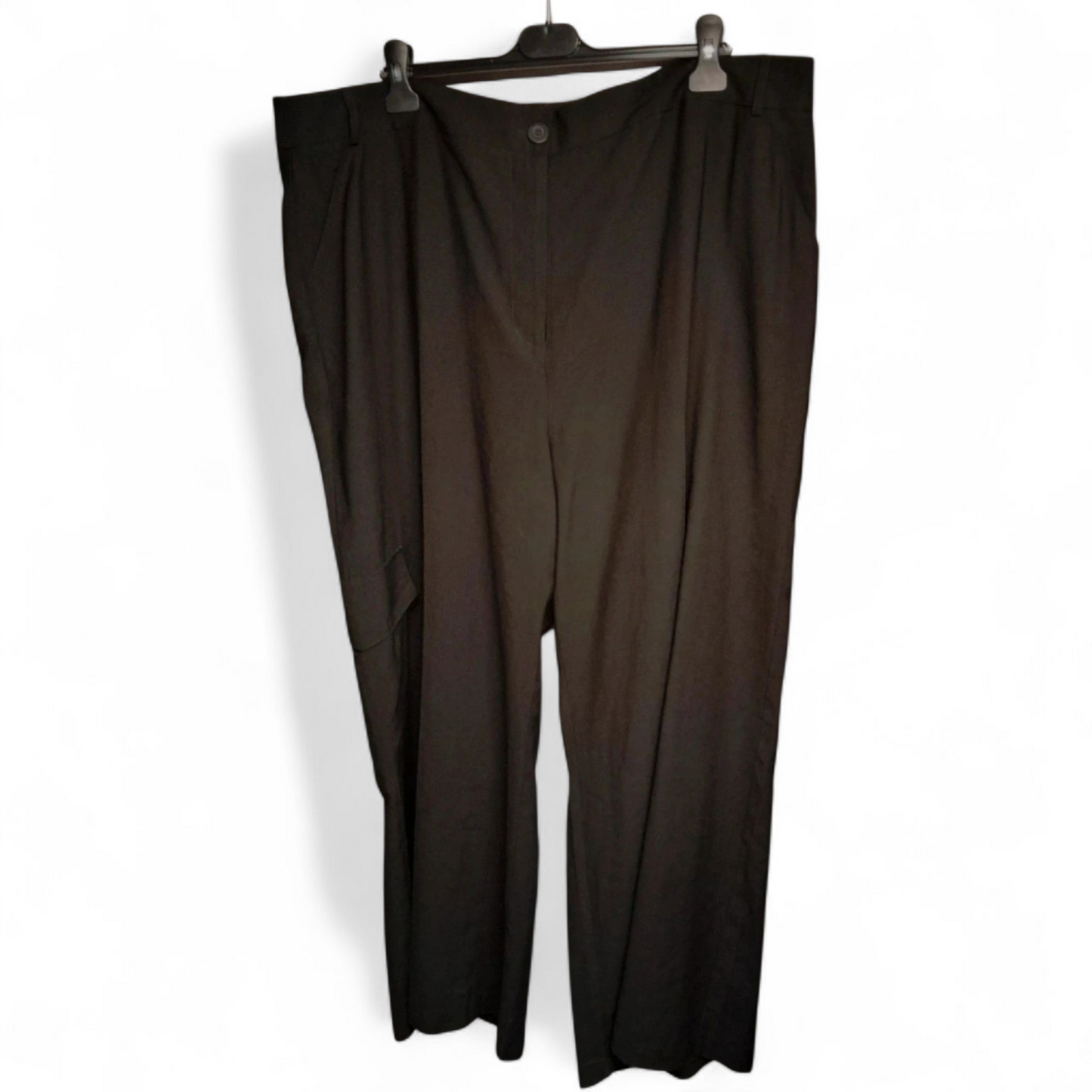 George Wide-Leg Black Trousers – Size 24 & Serving Drama