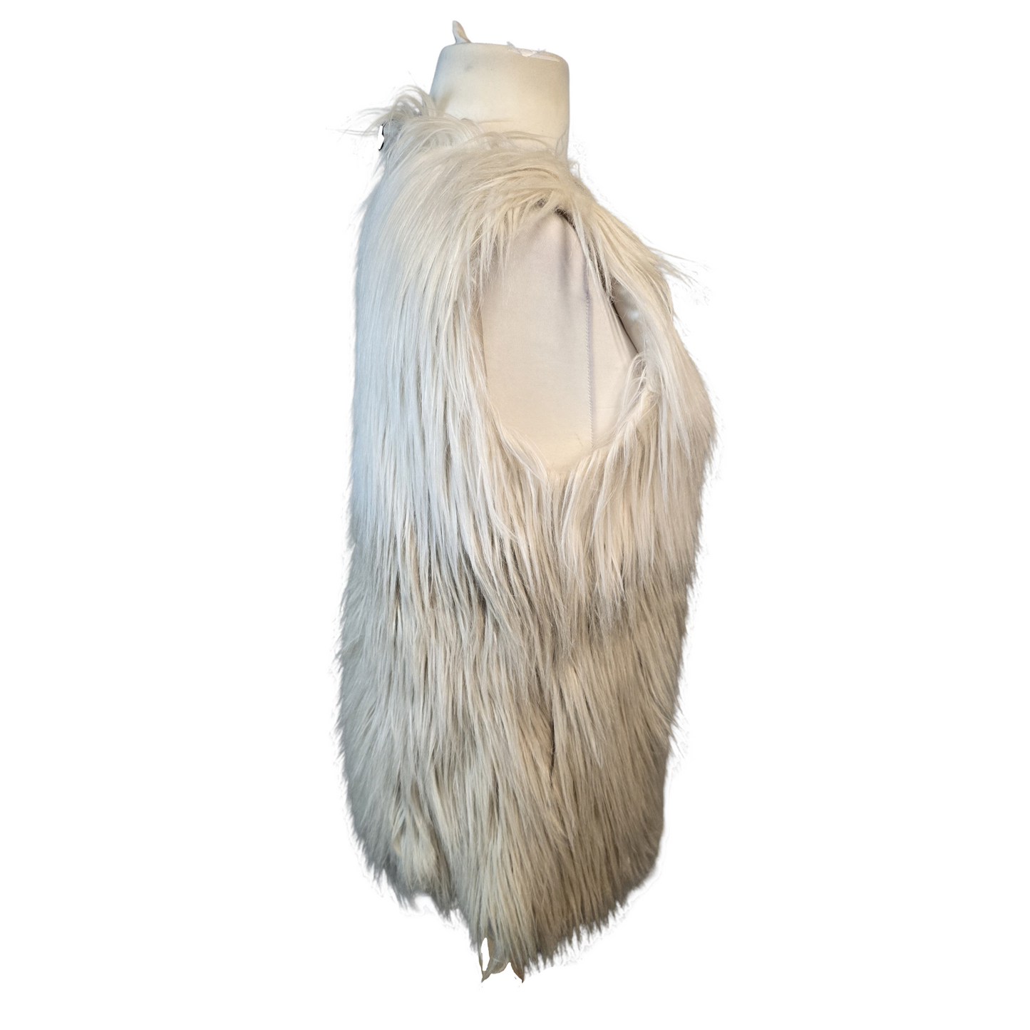 Influence Cream & Beige Faux Fur Gilet – Ombre Design – Size 10