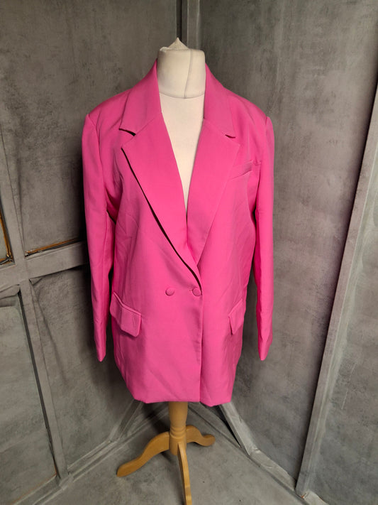 Missguided Bright Pink Oversized Blazer – Size 8 – NWT