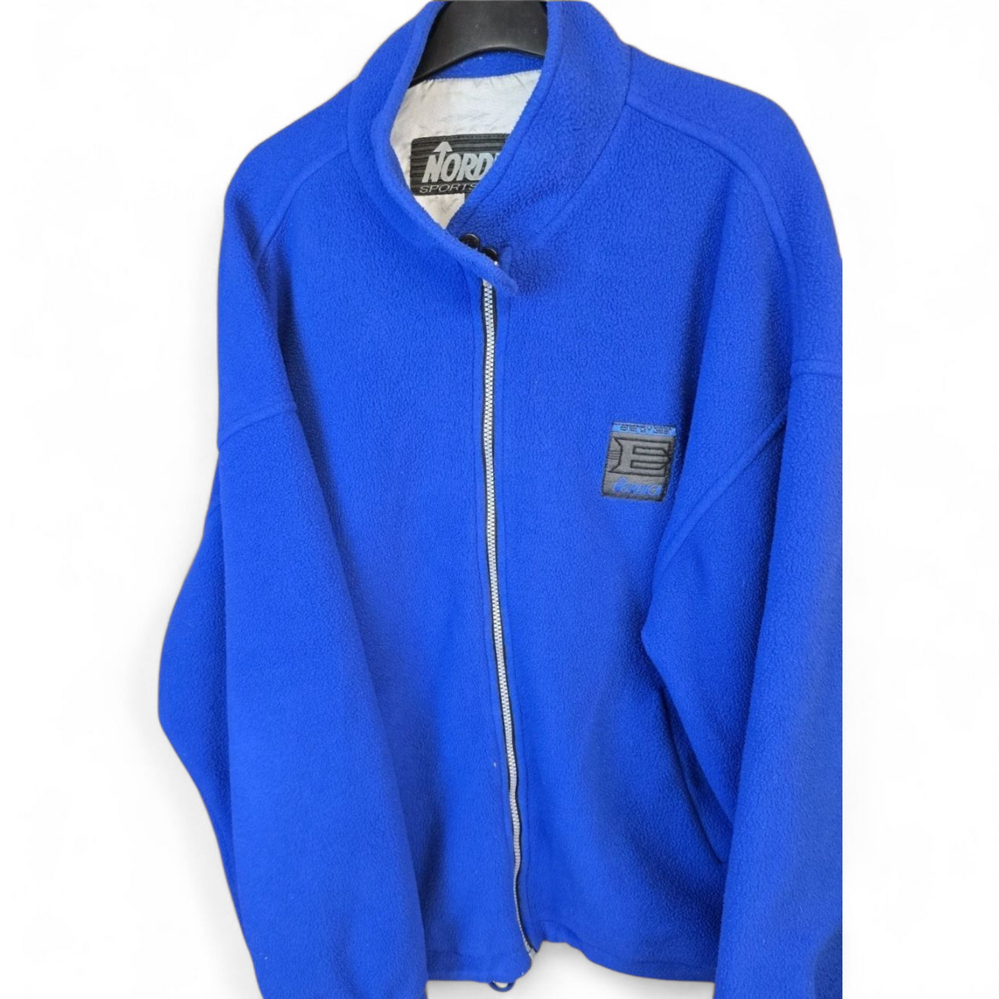 Men's Vintage 90s Nordica Blue Fleece Jacket  S50 Insulated Zip Closure Outdoor