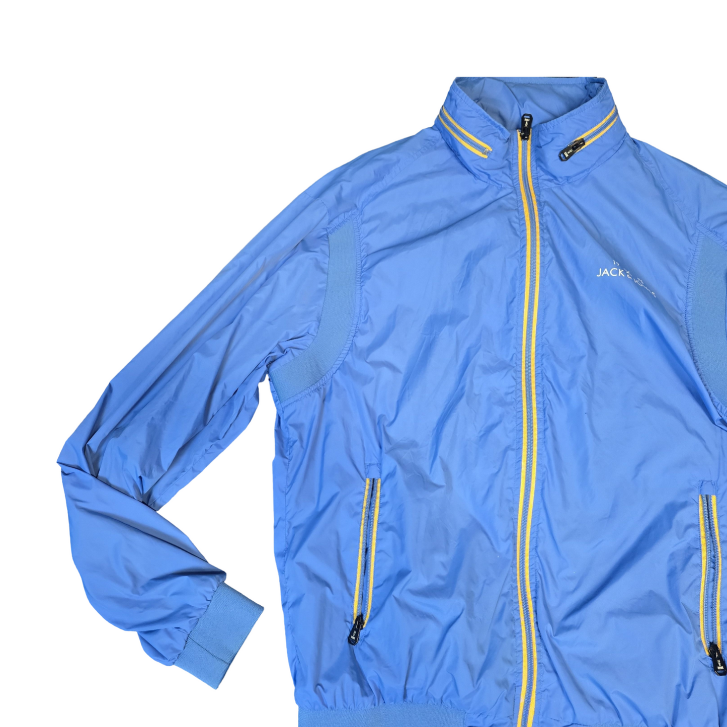 Jack & Jones Jacket Blue & Yellow Size XL Hood Lightweight