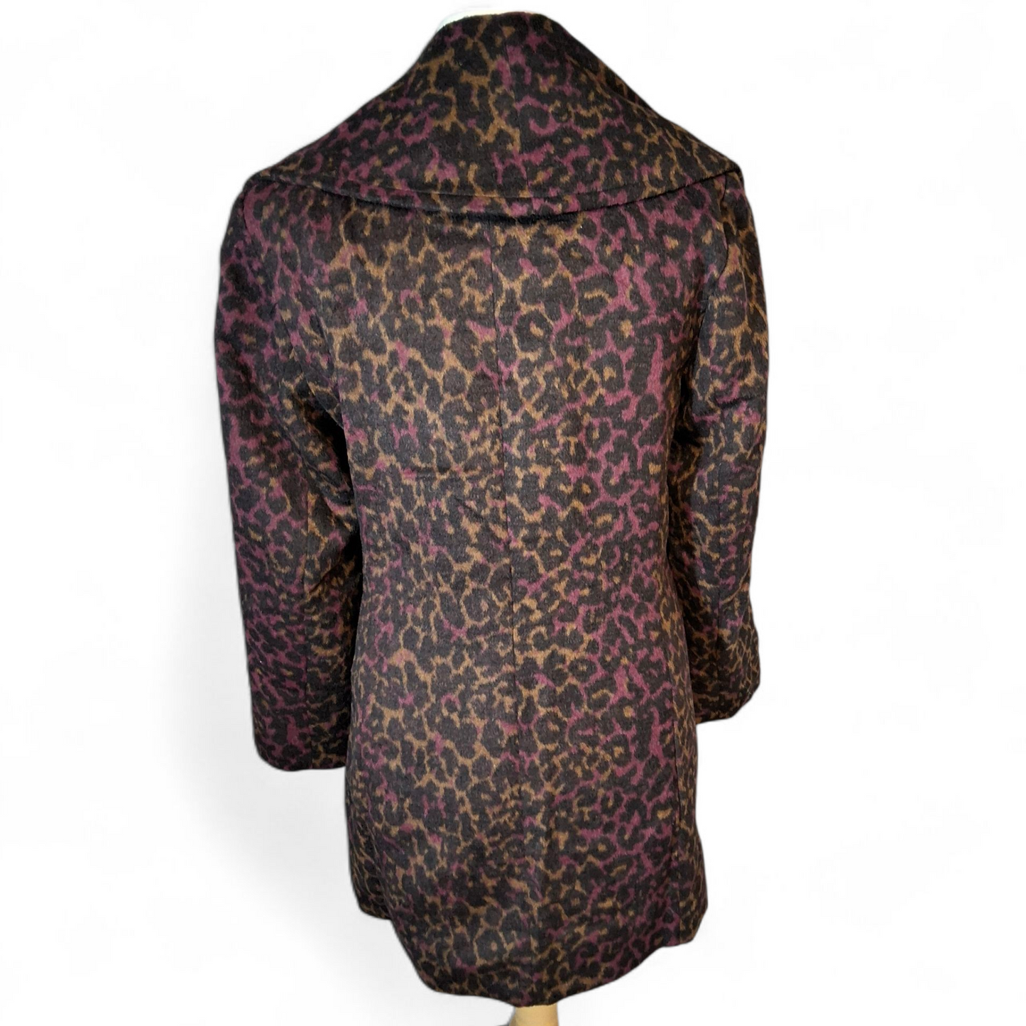 Klass Animal Print Peacoat – Brown, Purple & Black – Size 12