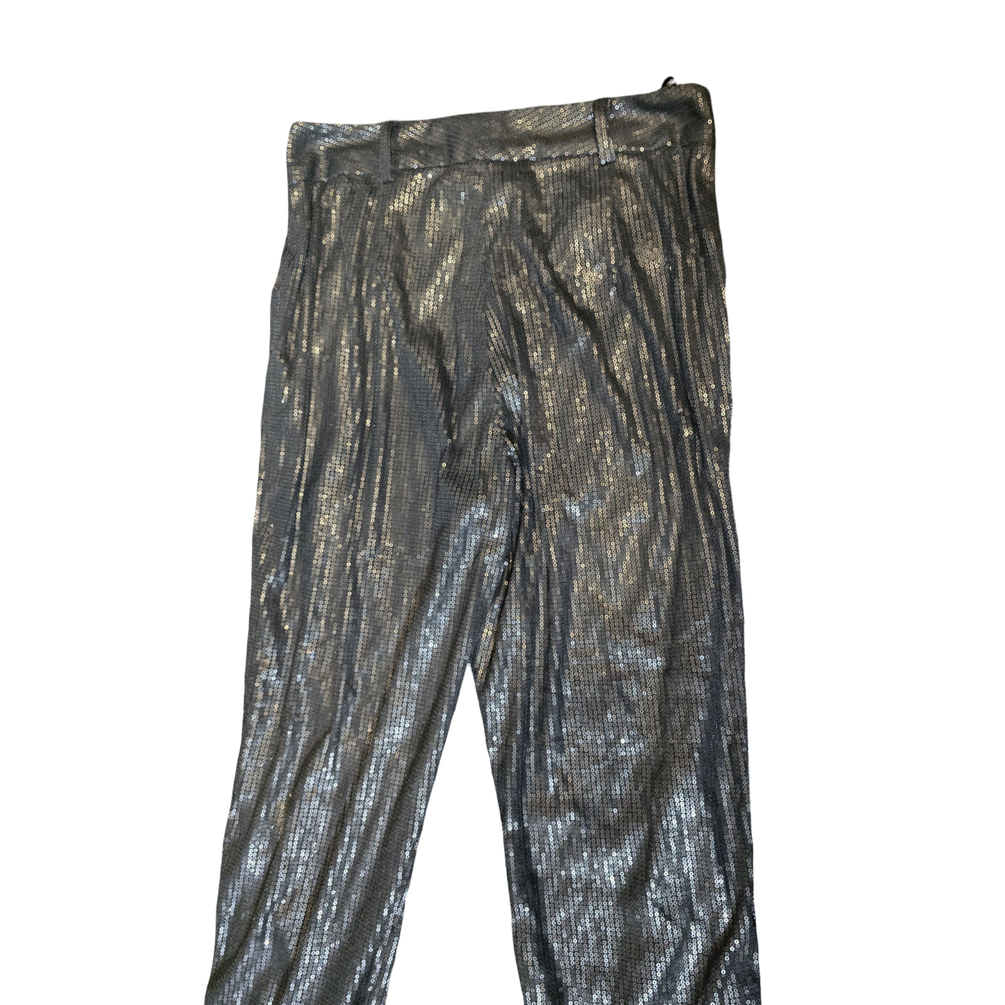 Danity Black Sequin Cuffed Trousers – Size M (Fits size 10/12, NWT)