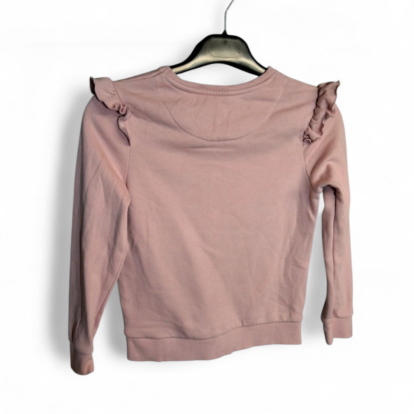 F&F Girls Pink Frill Sweatshirt – Age 7-8 Years – Cotton Blend