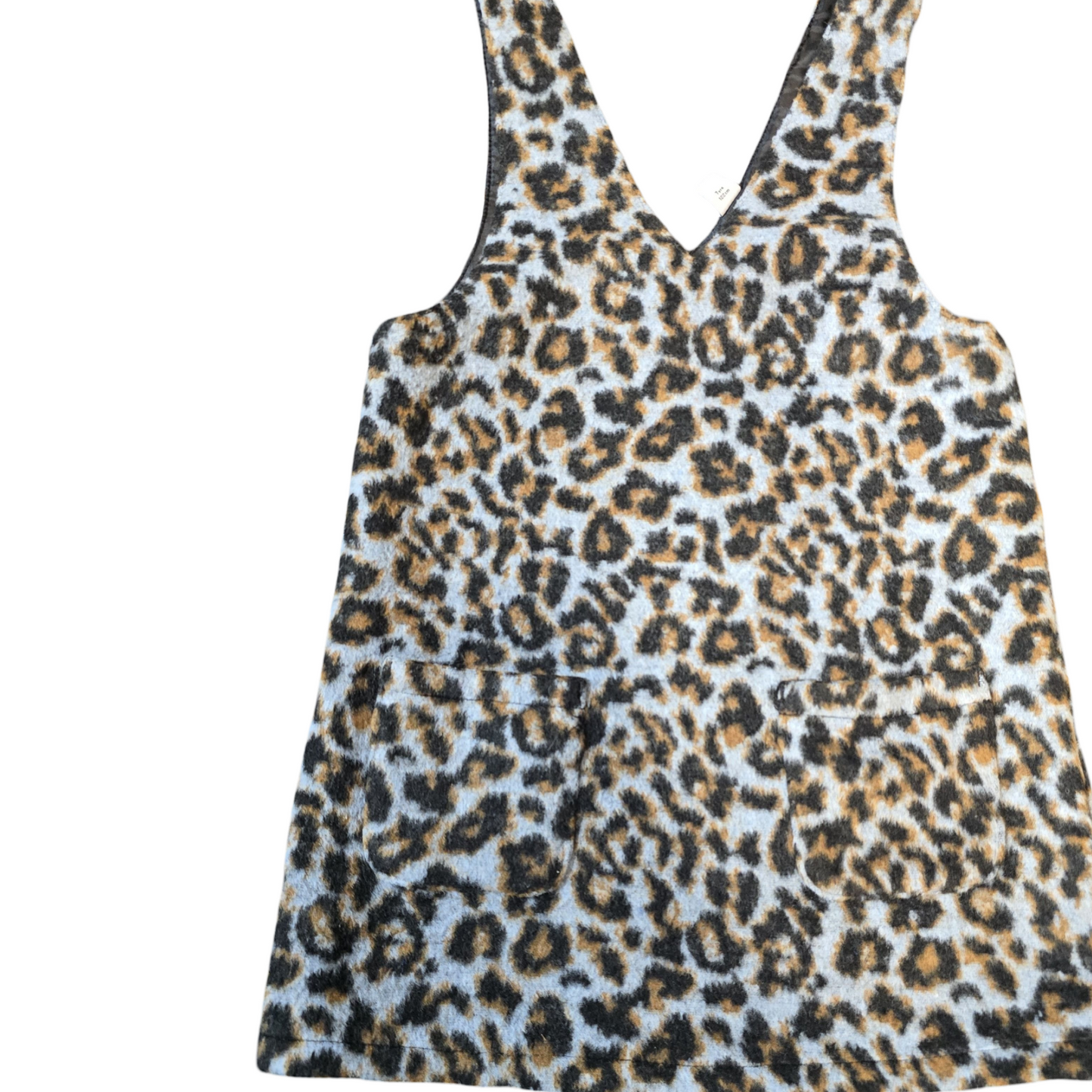 Tu Girls Fleeced Animal Print Pinafore Dress – 7 Years