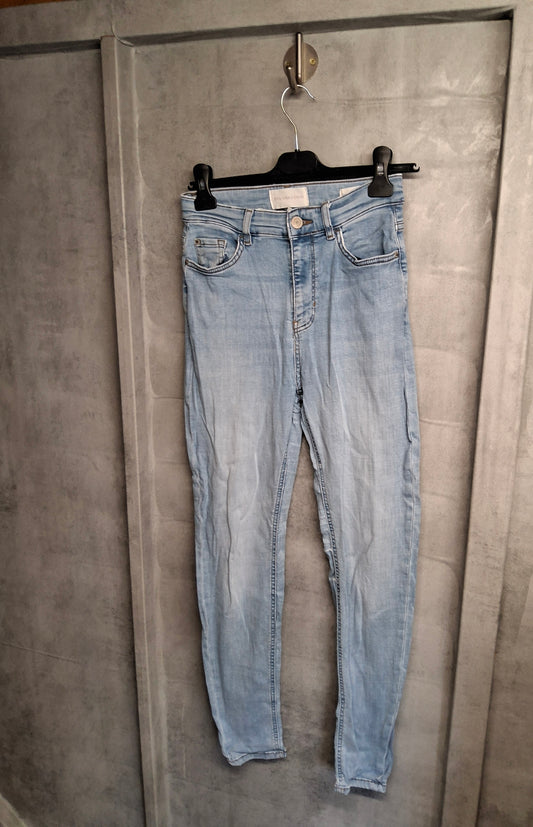Per Una Light Blue Skinny Jeans – High Waisted – Size 8 Regular – Cotton & Lyocell
