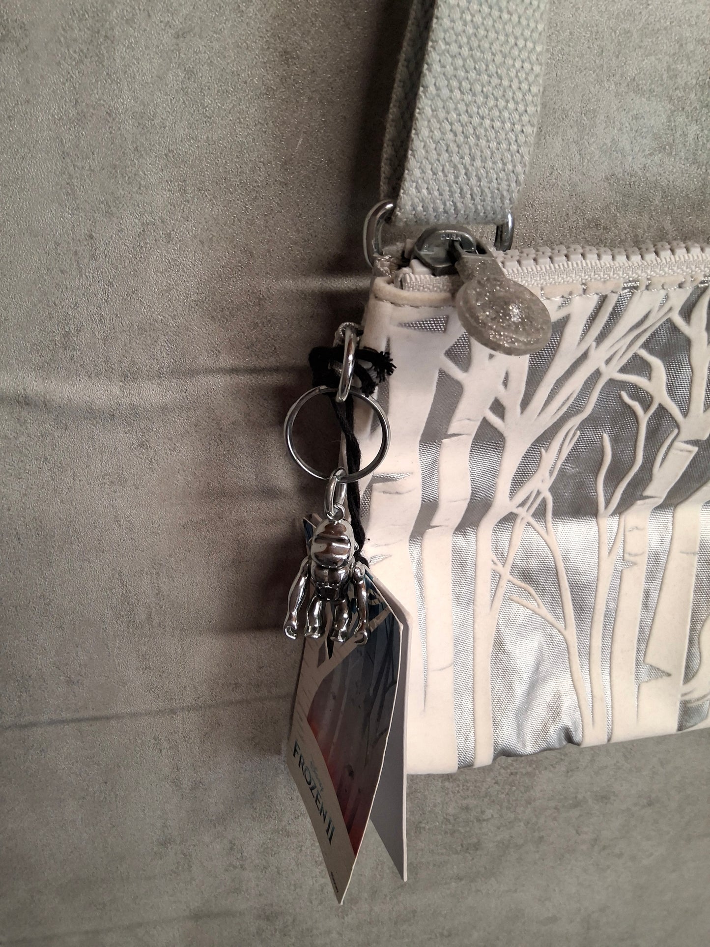 Kipling Frozen 2 Silver Shoulder Bag – Kids, Zip Close, Charm, New with Tags, 9"x7"