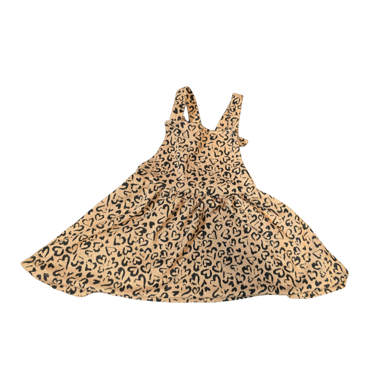 George Brown & Black Heart Print Pinafore Dress – Girls 3-4 Years – Polyester Viscose