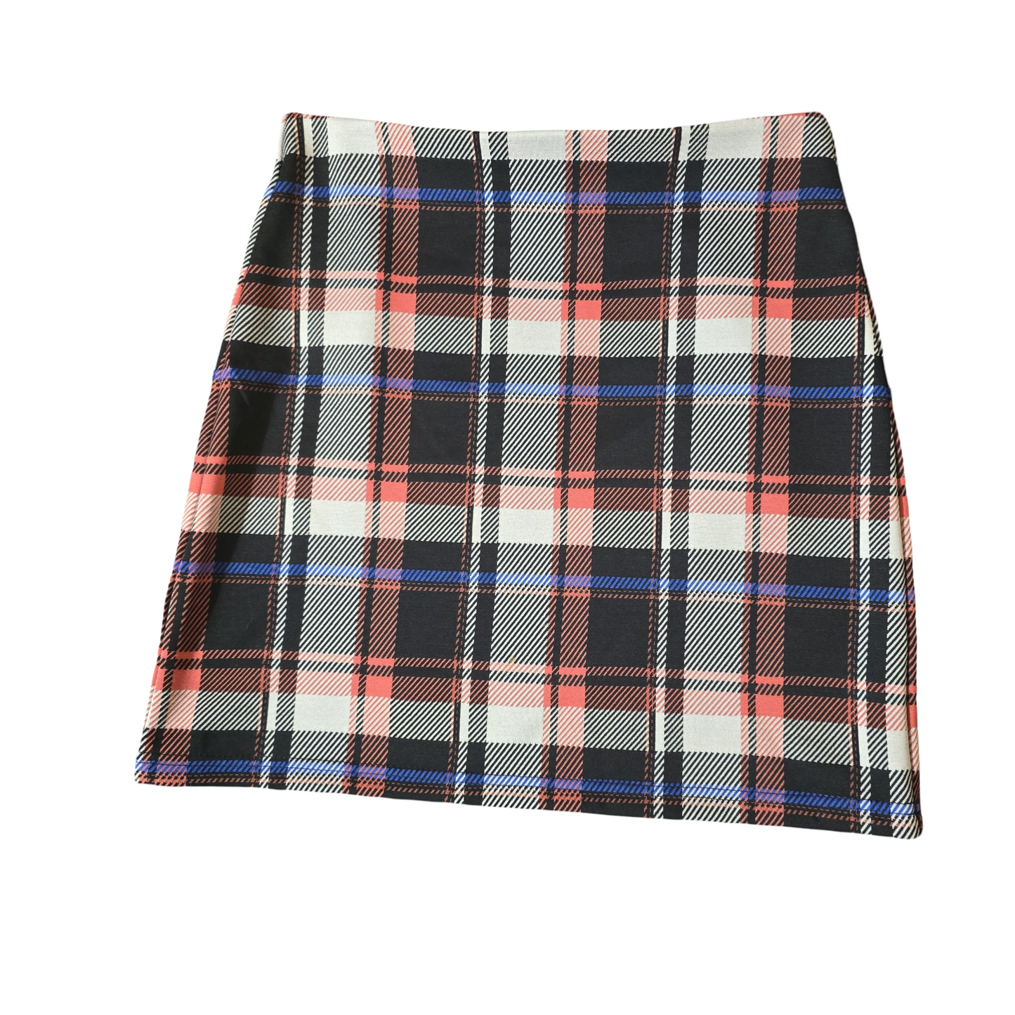 M&S Black, Red & Grey Checked Mini Skirt – Size 10