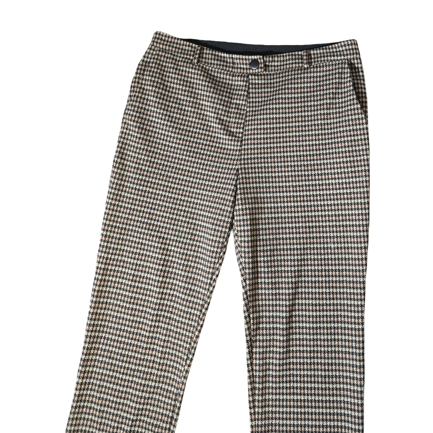 Matalan Brown & Black Slim Leg Trousers – Size 14 – Stretch Waist