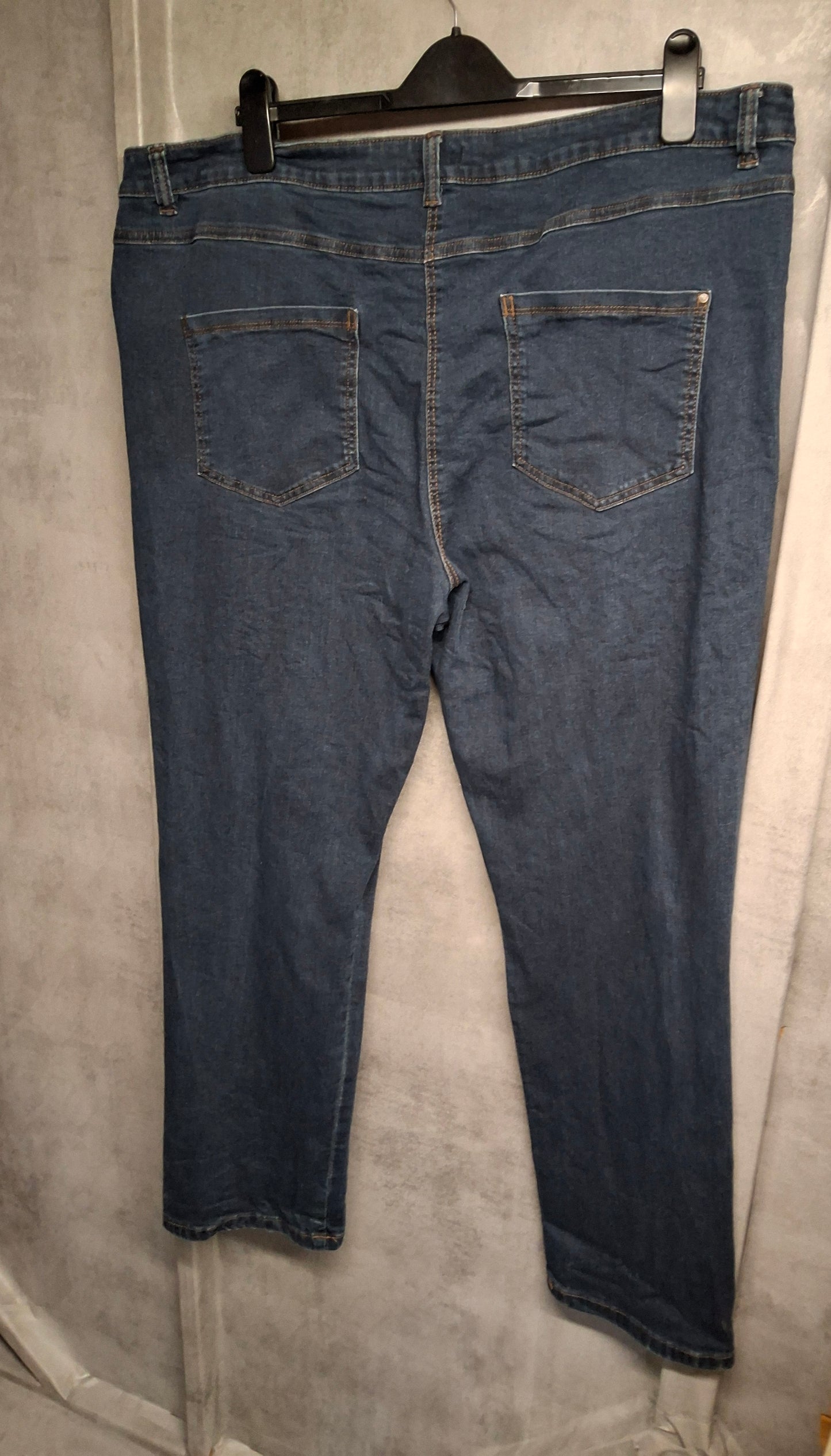M&Co Blue Straight Leg Jeans – Size 22 Regular – Comfy Cotton Blend Denim
