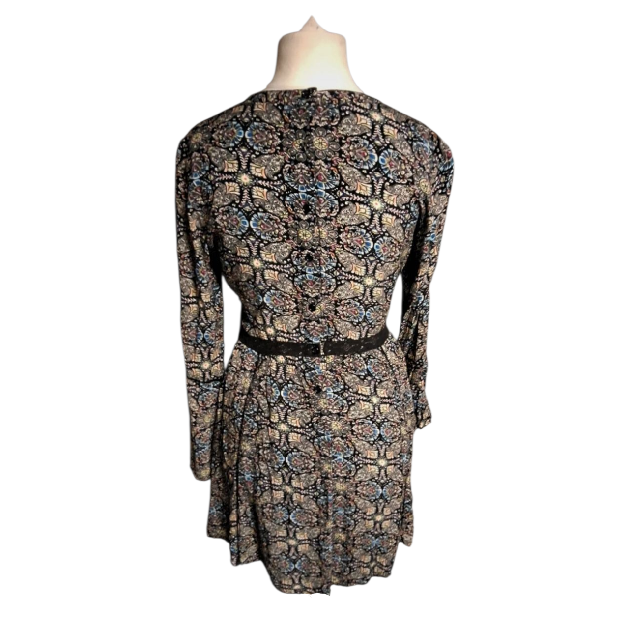 Brave Soul Black & Multicolour Pattern Dress – Size M Fit Uk size 10/12  – Knee Length