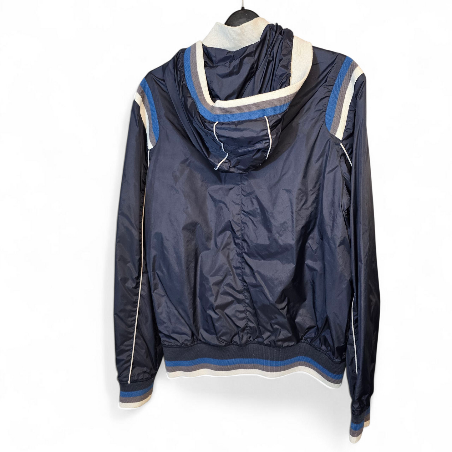 Topman Men’s Blue Waterproof Lightweight Jacket – Hooded, Zip Close, Size M