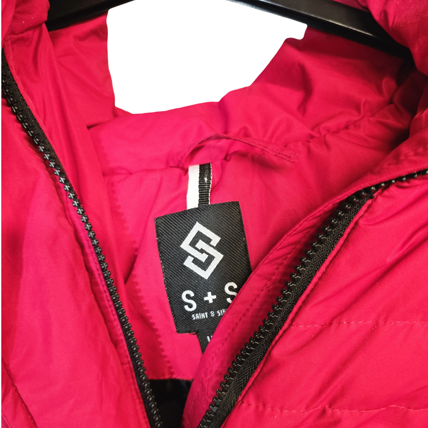 Saint & Sinner Red Puffer Midi Coat – Faux Fur Hood – Size 20