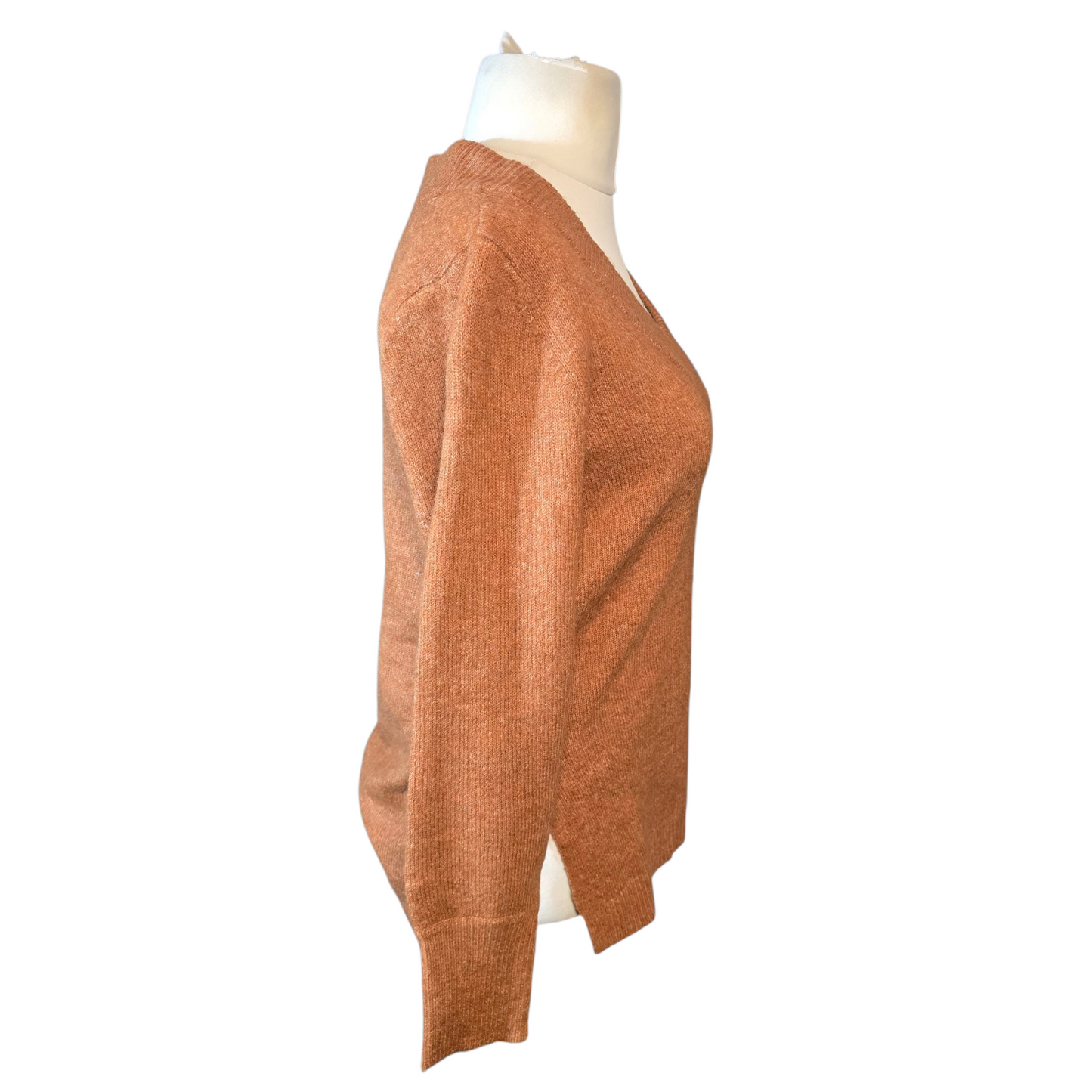 Peppercorn Brown V-Neck Jumper – Size XS (Would Suit size 6–10)