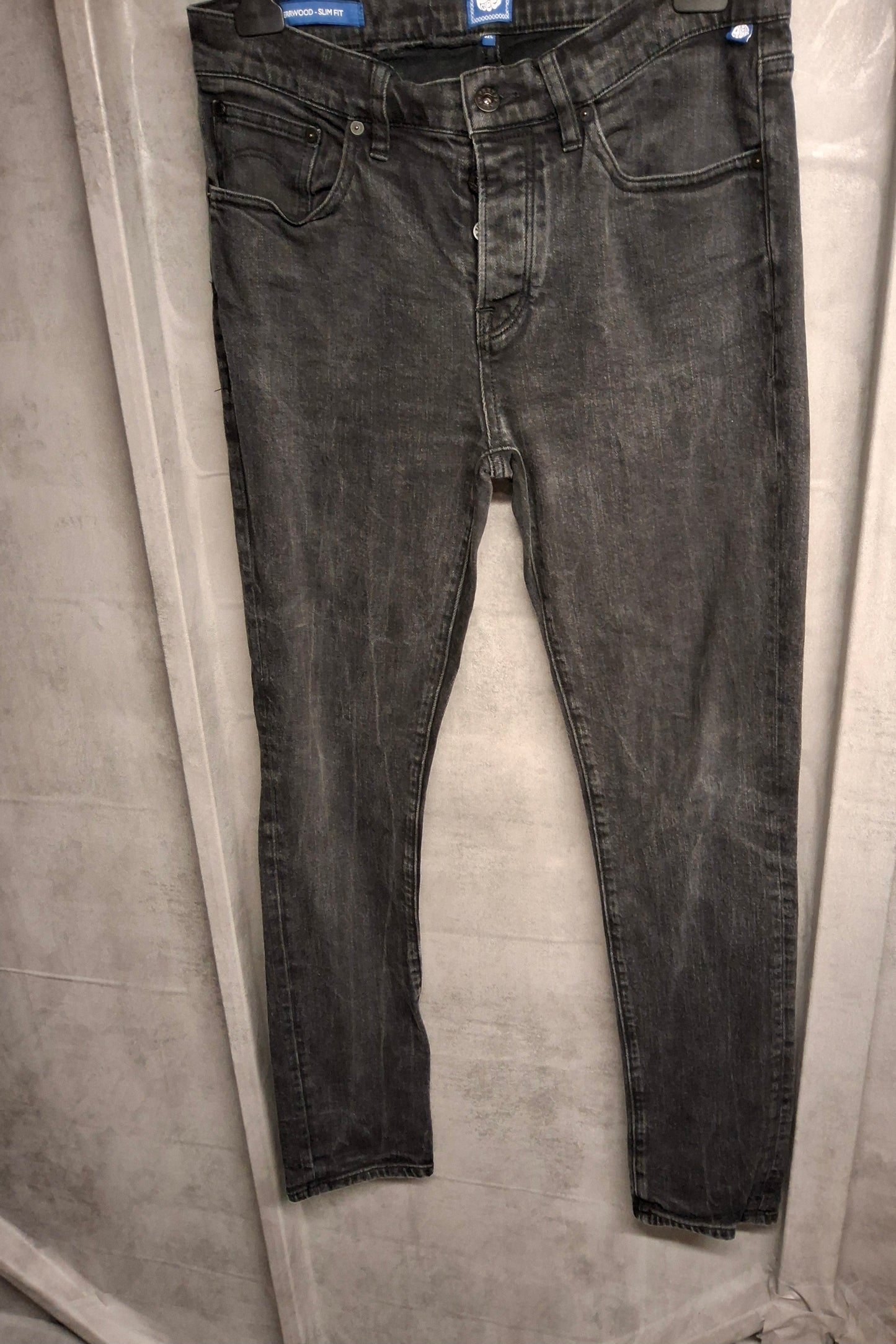 Men’s Pretty Green Black “Errwood” Slim Fit Jeans – Size W32 L