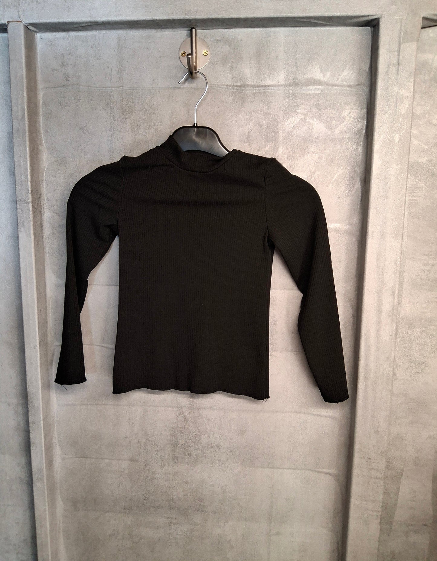 Tu Girls Black Ribbed Long Sleeve T-Shirt – Age 7 Years
