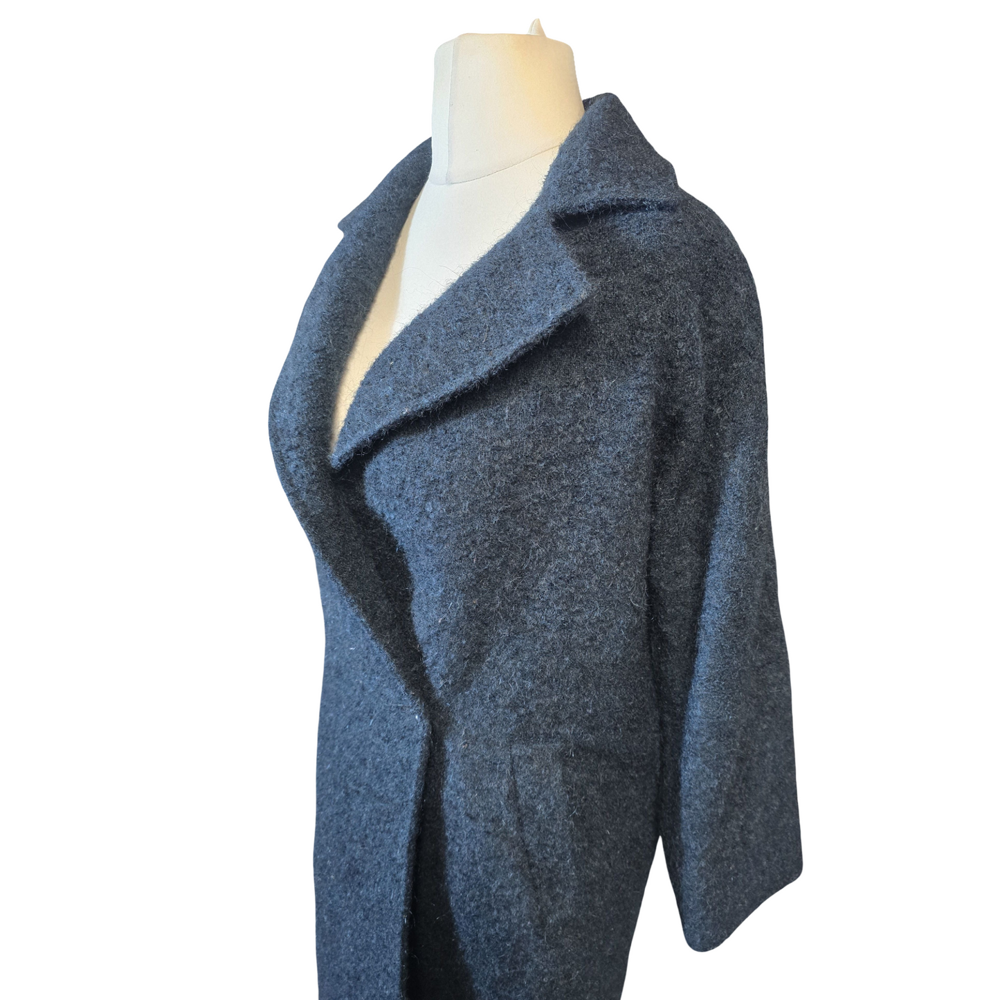 Jigsaw Dark Green Wool Blend Midi Coat – One Button – XS