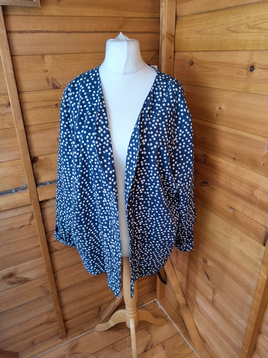 Bonmarché Navy Spot Print Blazer – Size 24 – NWT RRP £24
