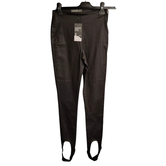 Primark Black Faux Leather Coated Leggings – Size 6 – NWT