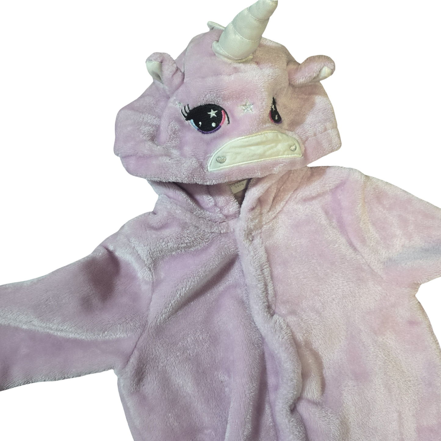 Bluezoo Girls Fluffy Pink Unicorn Bodysuit – 3–6 Months – Polyester