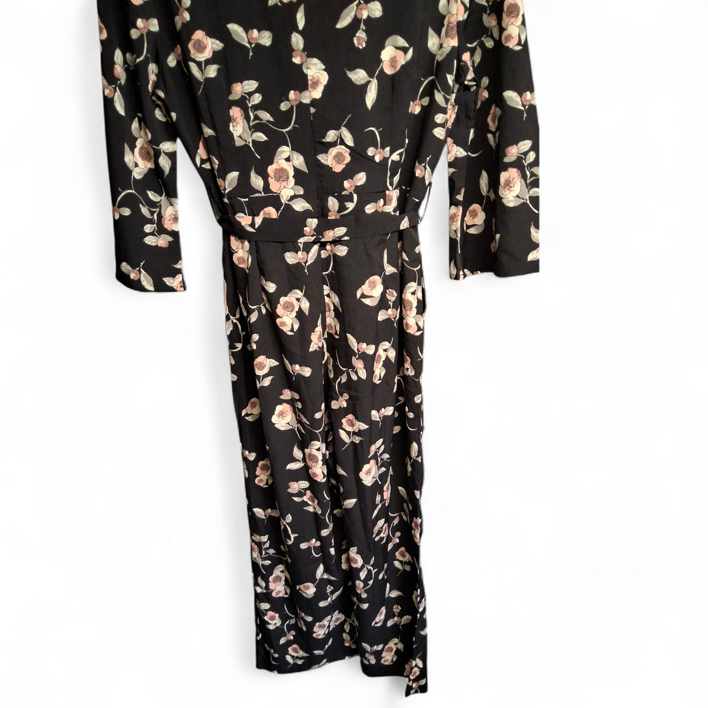 Glamorous Petite Black Floral Jumpsuit – Size 12 – NWT