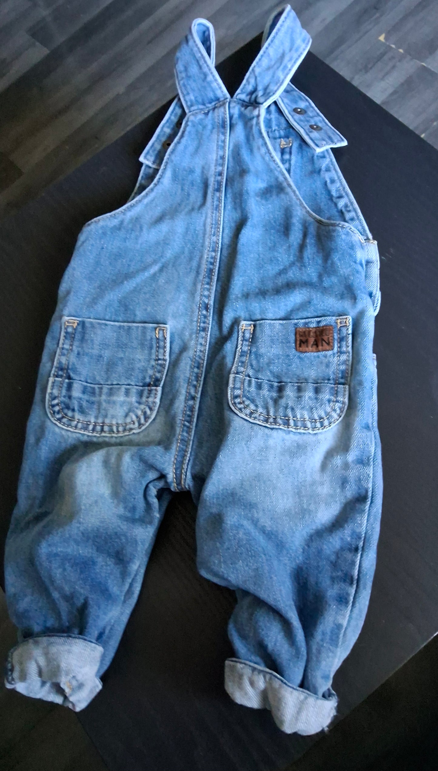 F&F Denim Blue Dungarees – Boys 3–6 Months – 100% Cotton