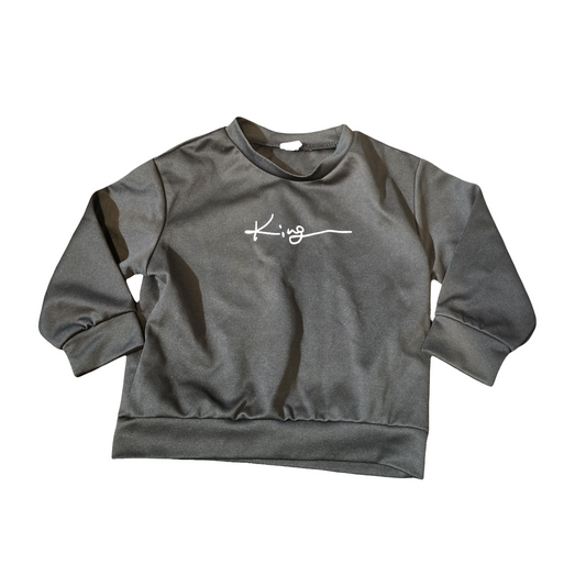 Shein Black “King” Jumper – Boys 3 Years