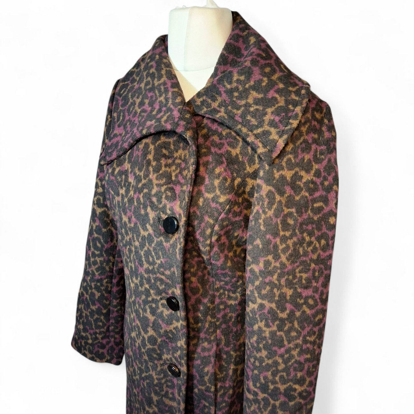 Klass Animal Print Peacoat – Brown, Purple & Black – Size 12