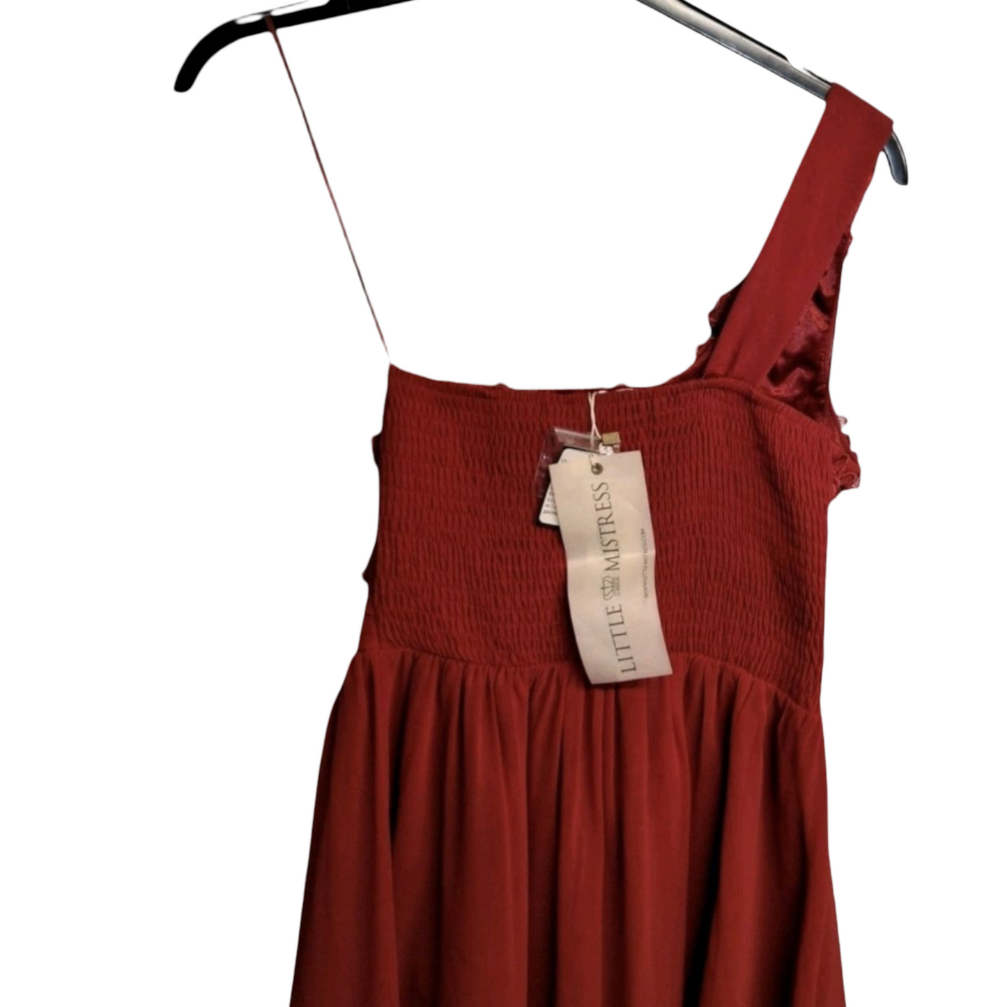 Little Mistress Red One-Shoulder Embellished Mini Dress – Size 6 – NWT