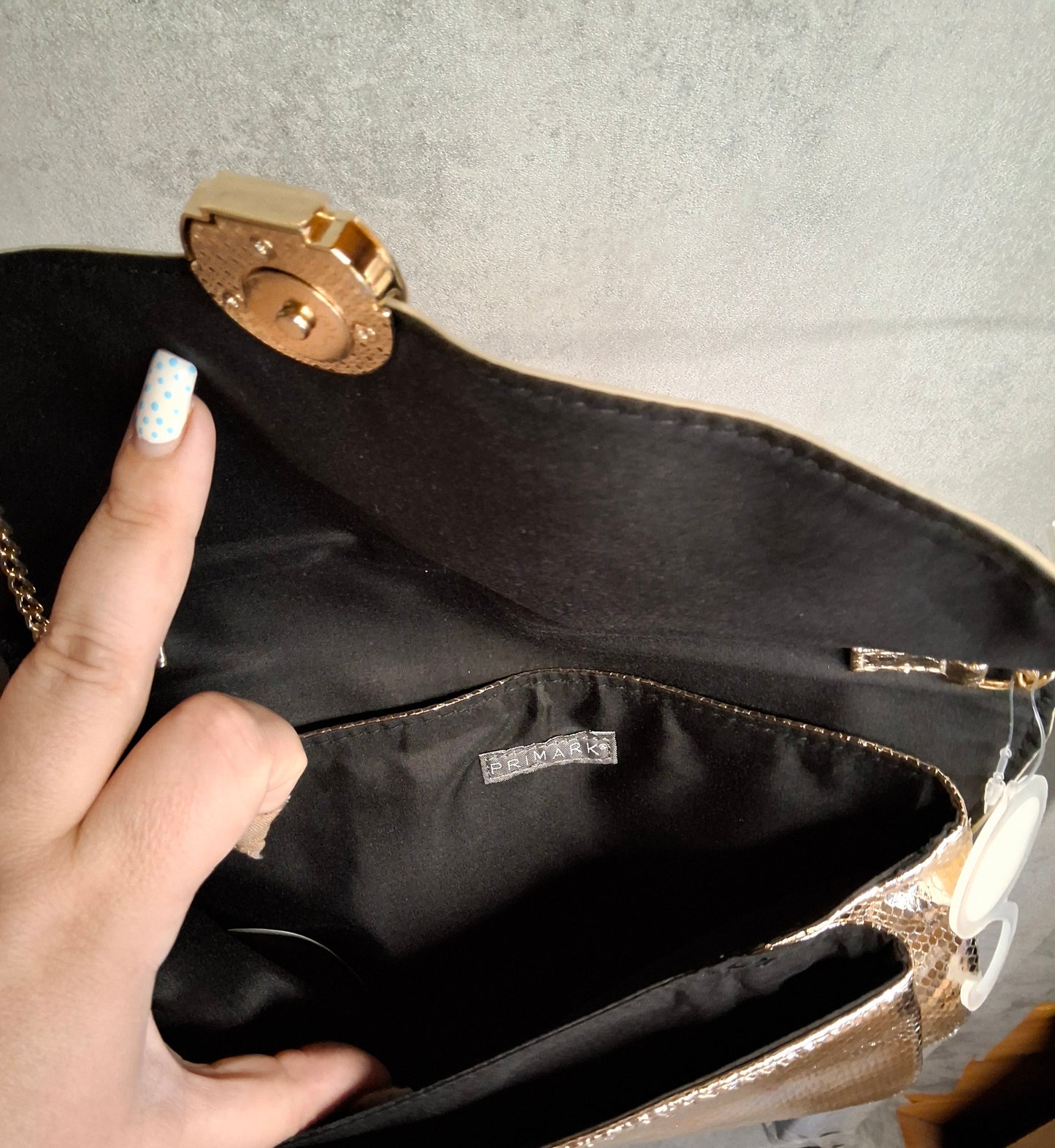 Primark Gold Croc-Style Shoulder Bag