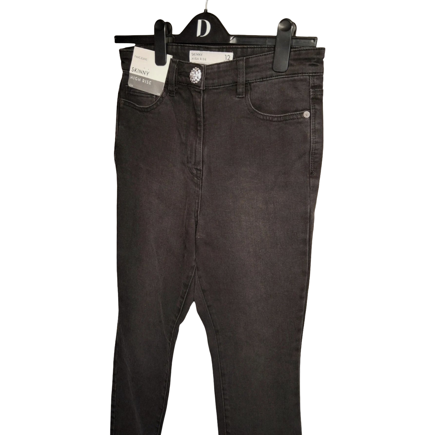 Next Black Skinny High Rise Jeans – Size 12 Regular – NWT RRP £30