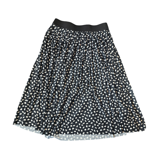 Lipsy Black & White Pleated Midi Skirt – Size 12 – Floaty, Spotty & Fabulous