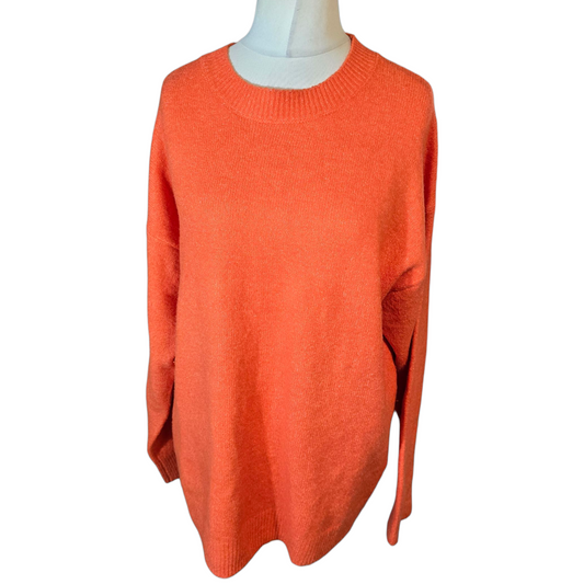 Primark Orange Knitted Jumper – Size 14/16 – Oversized Relaxed Fit