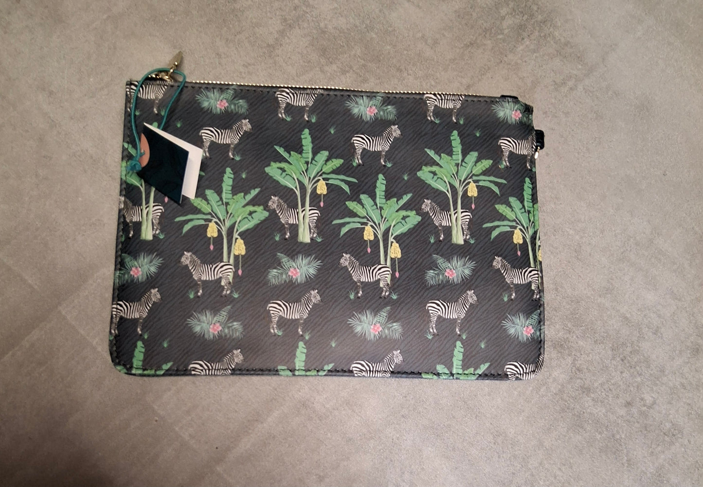 The Jungle Zebra Print Beauty Bag – New, Zip Close, Removable Wrist Strap, Stylish & Practical