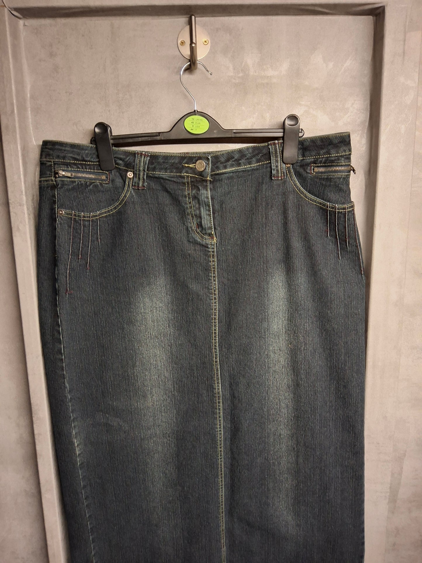 Tall Zone Blue Denim Maxi Skirt – Size 18 – Back Split & Pockets