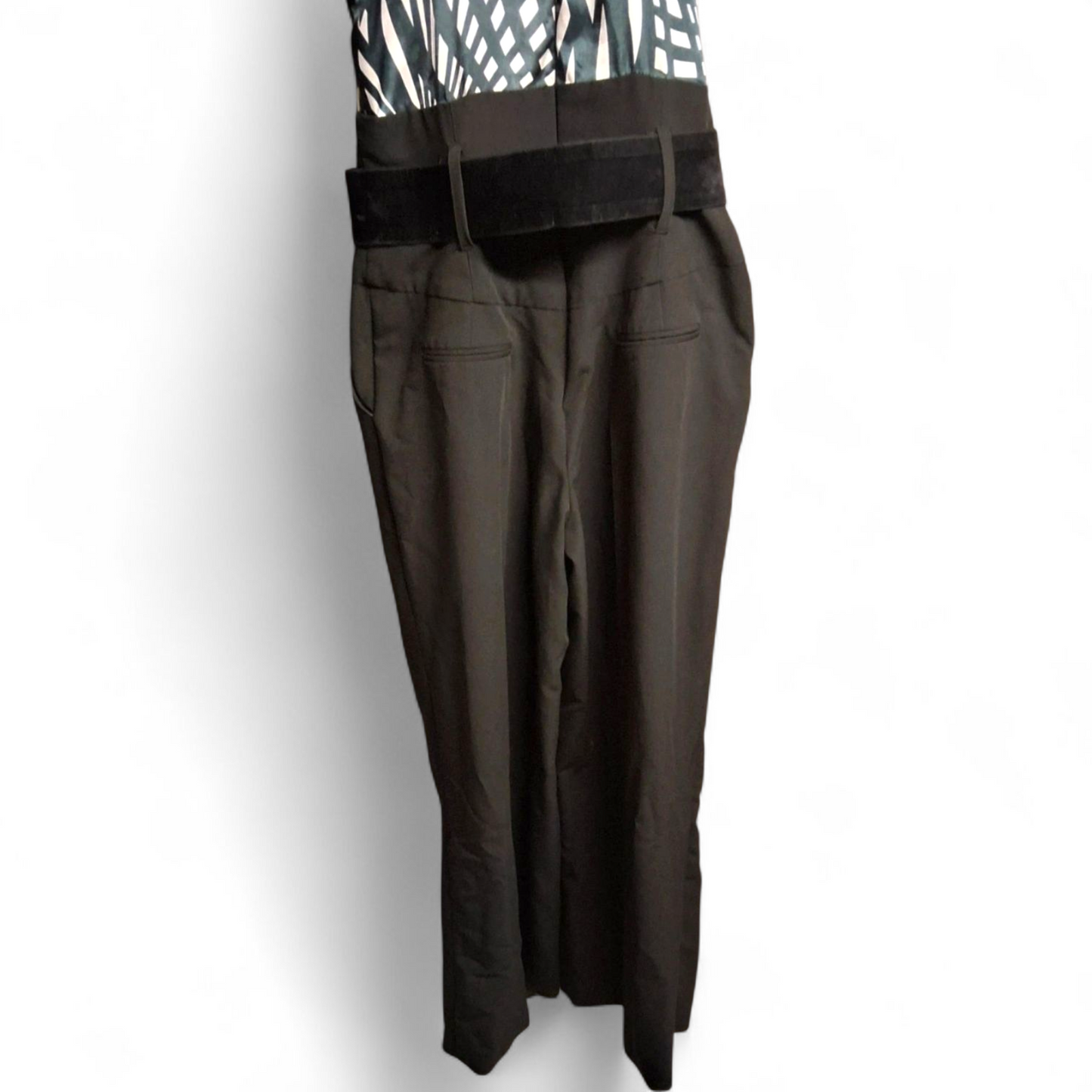 Julien Macdonald Black & White Halterneck Jumpsuit – Size 10