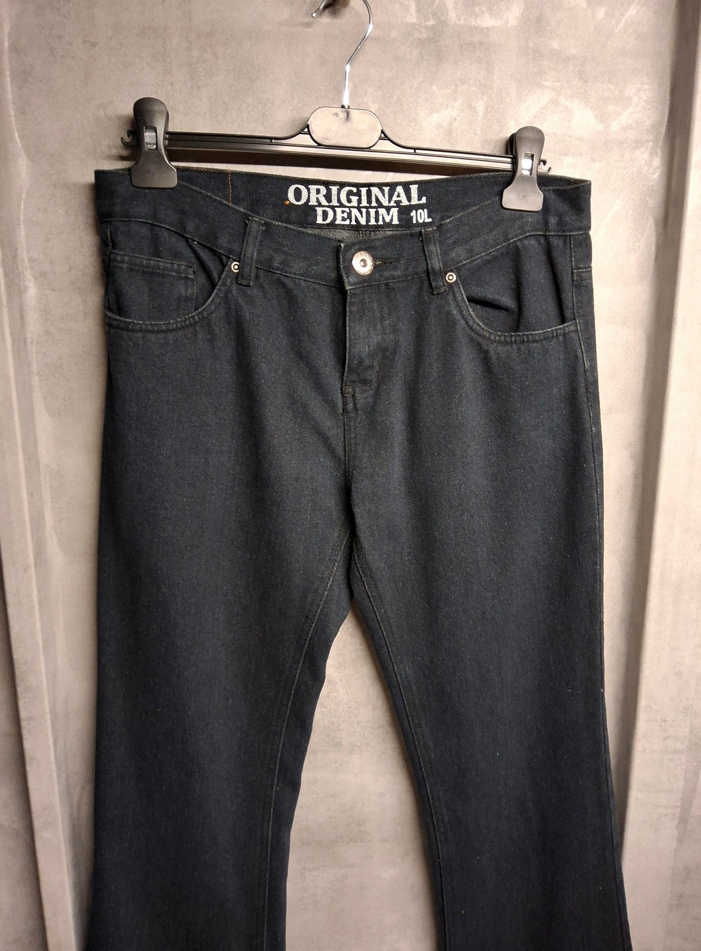 Original Denim Dark Wash Flared Jeans – Size 10L Low Rise