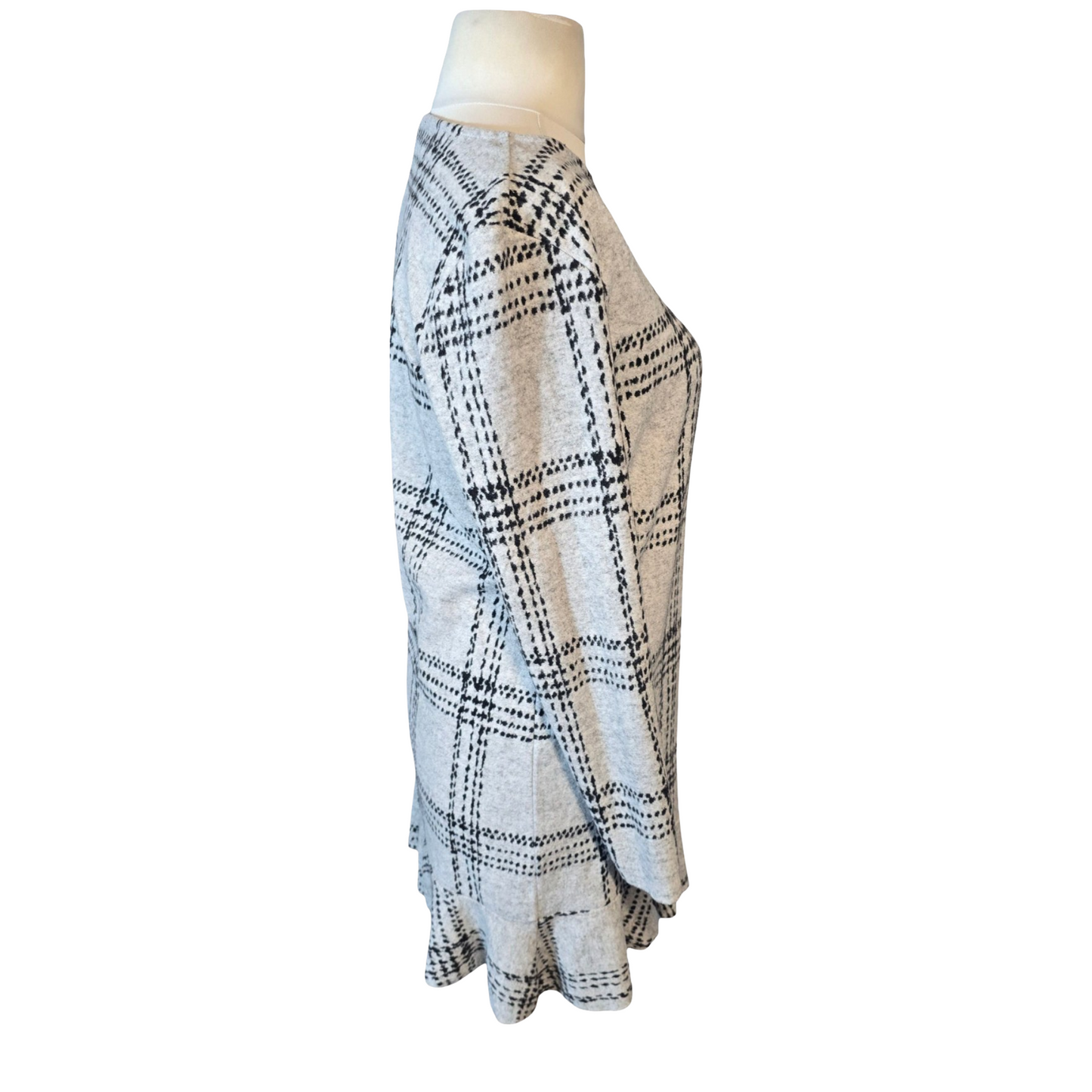 Next Soft Fleece Knit Checked Dress – Long Sleeve – Size 12