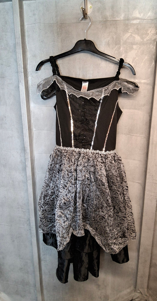 Girls Black & Silver Halloween Dress – Size 13–14 Years