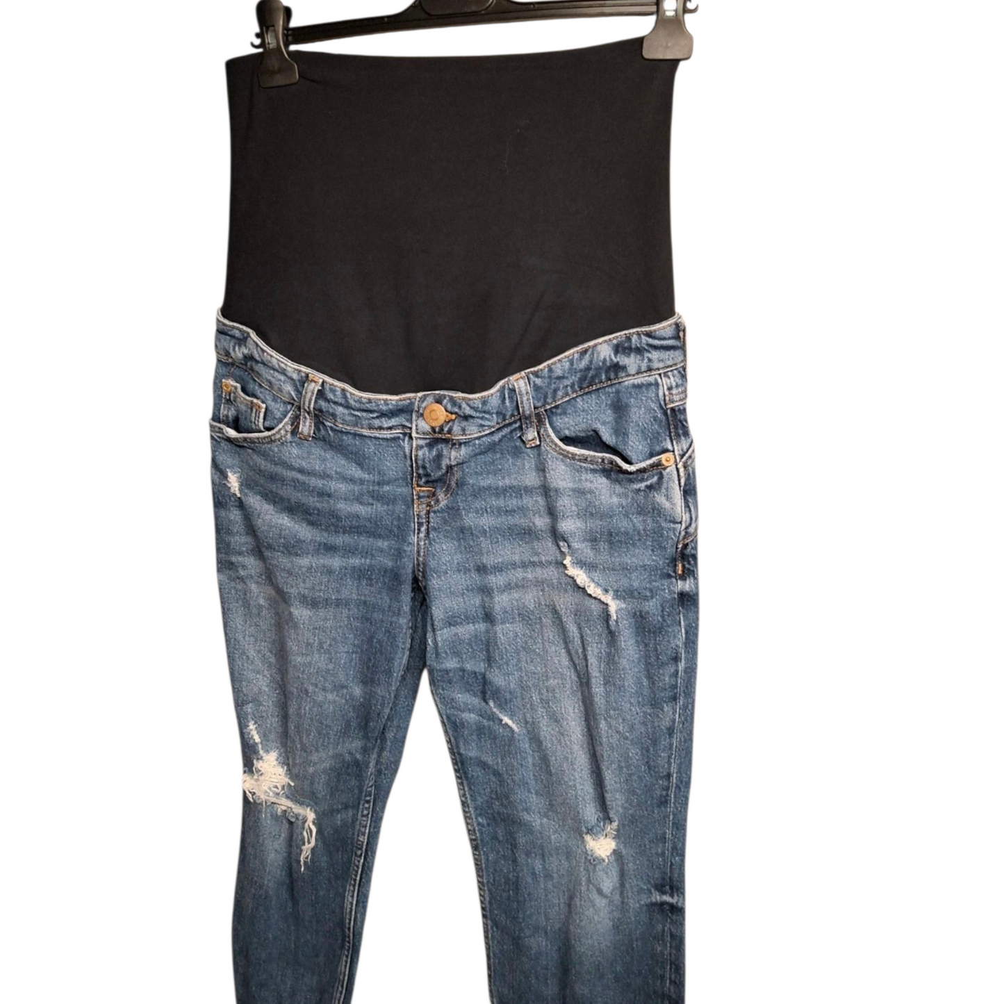 River Island Distressed Over-Bump Maternity Jeans – Size 10