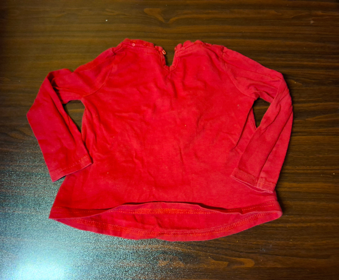 George Girls Red Long Sleeve T-Shirt with Sequin Detail – 6–9 Months – 100% Cotton