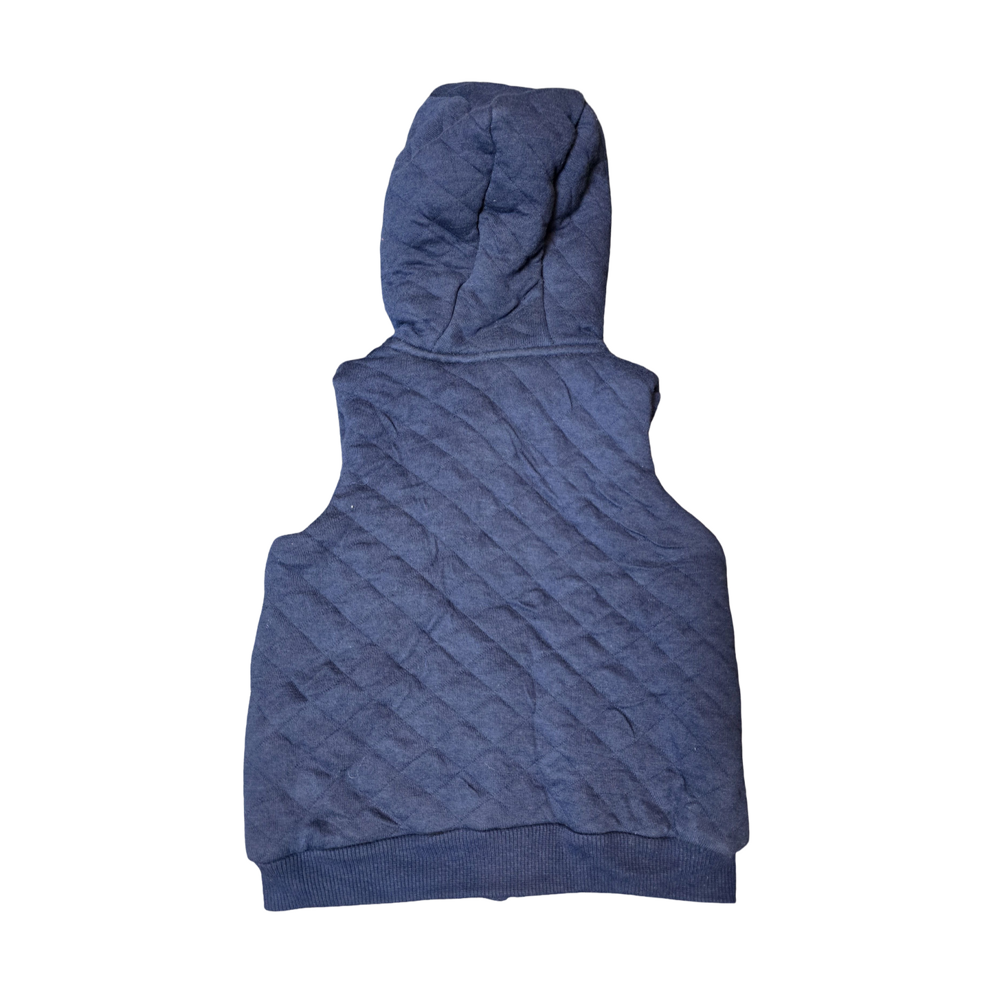 F&F Navy Padded Gilet – Boys 6–9 Months – Cotton & Polyester – Hooded Zip Up