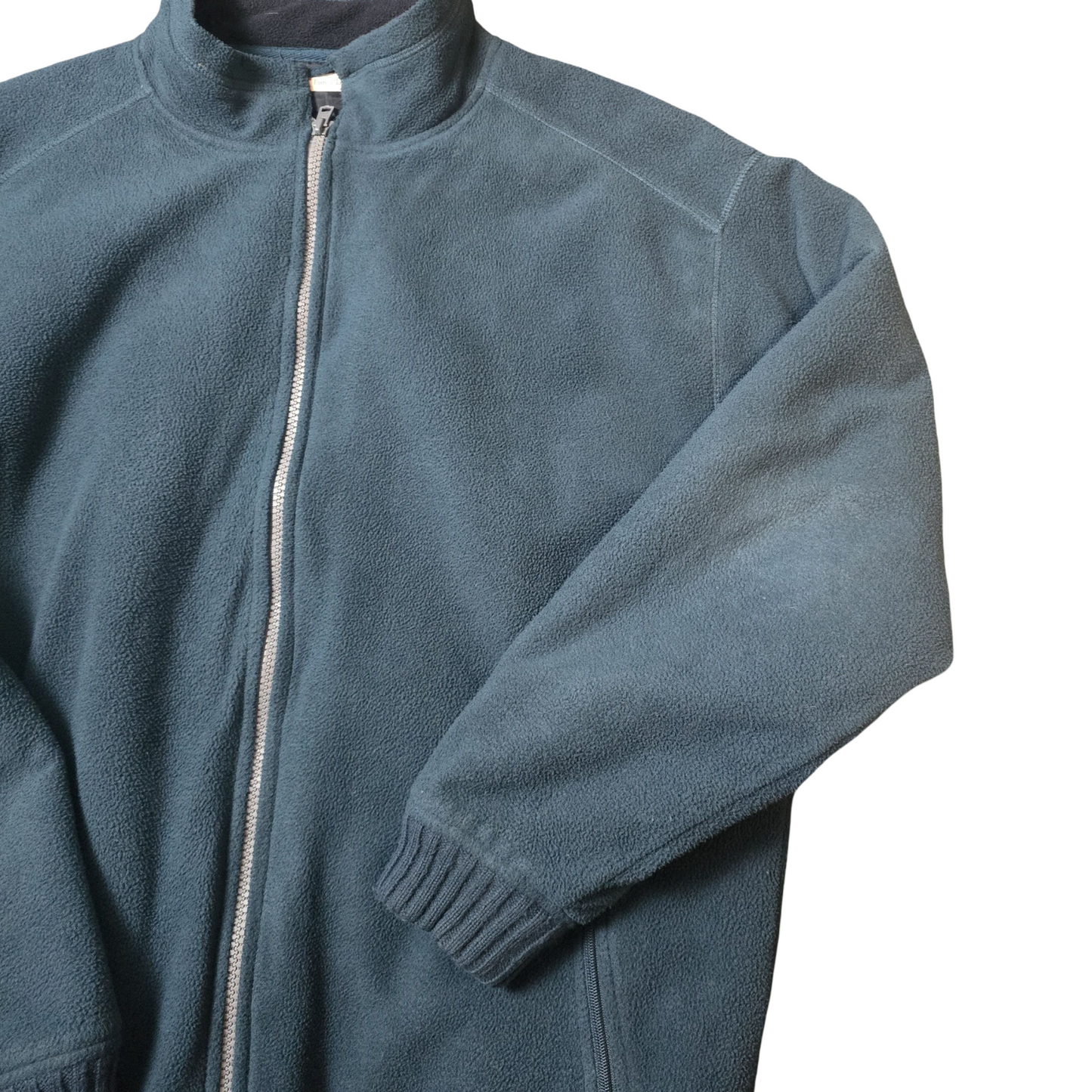 EWM Men’s Teal Green Fleece Jacket – Zip Pockets, XL