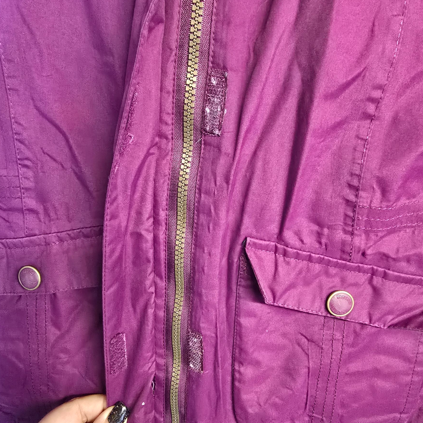 Regatta Girls Purple Coat – Fleece Hood – Zip & Velcro Close – Pockets – Size 11–12 Years